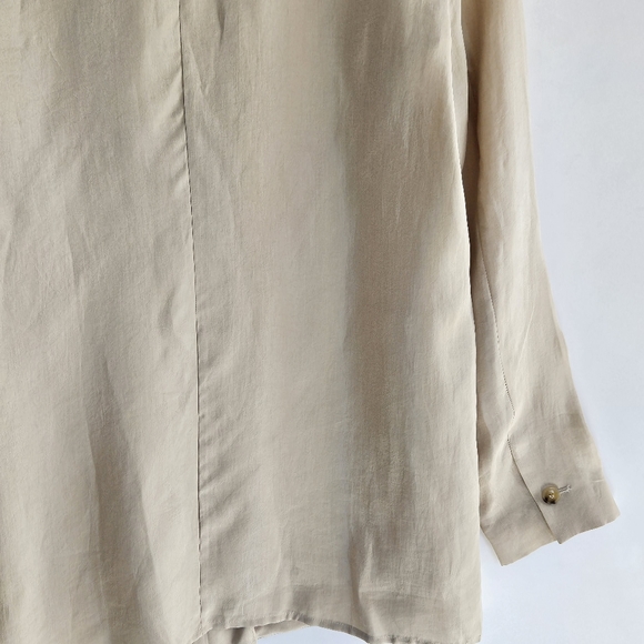 Mango 100% Lyocell Blazer Khaki Tan Women's US Small - Picture 15 of 15